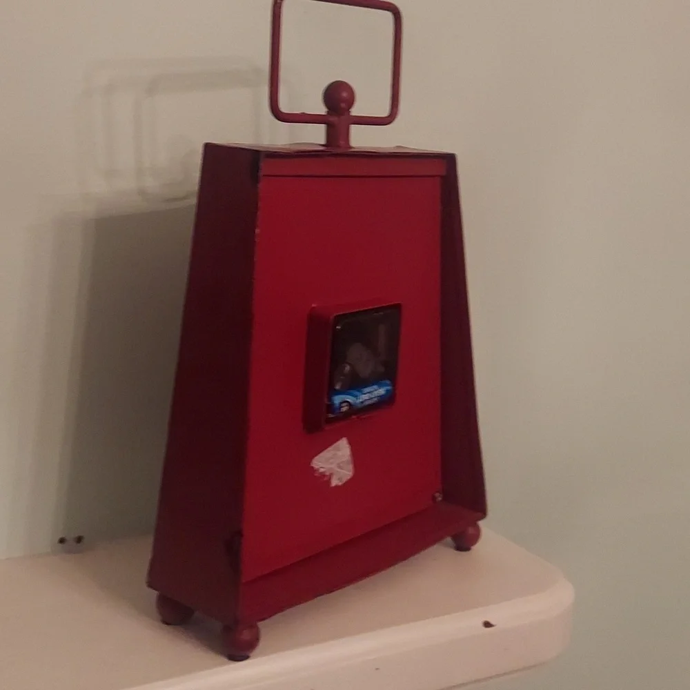 Antiquite Paris  Distressed Brick Red Table Shelf Clock